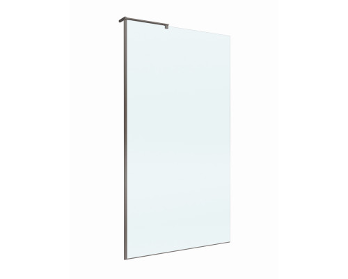 Душевая перегородка BelBagno UNO-L-1-TB-100-C-GM, 100 см, профиль оружейная сталь, стекло прозрачное