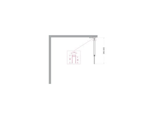 Душевая перегородка BelBagno UNO-L-1-TB-60-C-Cr, 60 см, профиль хром, стекло прозрачное