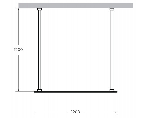 Душевая перегородка CEZARES LIBERTA-L-2-120-120-GR-NERO кронштейн 120 см