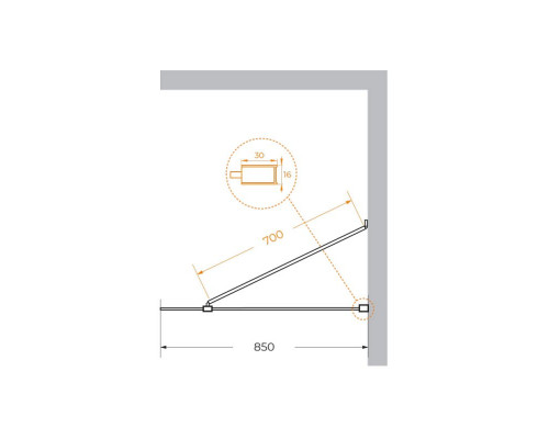 Душевая перегородка универсальная с односторонним входом CEZARES LIBERTA-L-1-TB-85-C-NERO