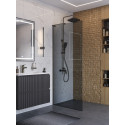 Душевая перегородка BelBagno UNO-L-1-TB-90-GR-GM, 90 см, профиль оружейная сталь, стекло серое