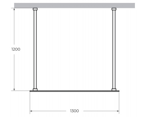 Душевая перегородка CEZARES LIBERTA-L-2-130-120-C-NERO кронштейн 120 см
