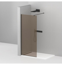 Душевая перегородка CEZARES LIBERTA-L-1-110-120-BR-NERO кронштейн 120см