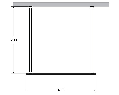 Душевая перегородка CEZARES LIBERTA-L-2-125-120-C-NERO кронштейн 120 см