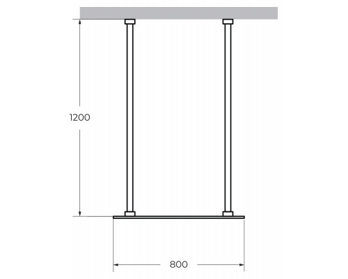 Душевая перегородка CEZARES LIBERTA-L-2-80-120-BR-NERO кронштейн 120 см