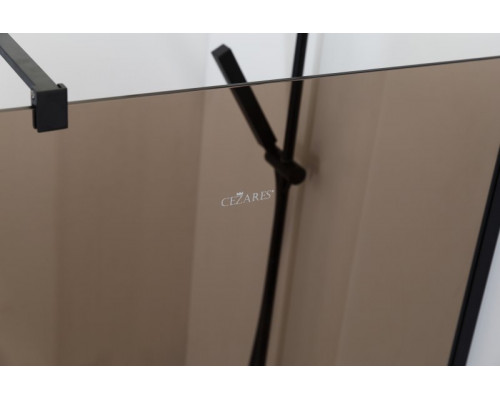 Душевая перегородка CEZARES LIBERTA-L-1-100-120-BR-NERO кронштейн 120см