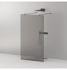 Душевая перегородка CEZARES LIBERTA-L-2-100-120-GR-NERO кронштейн 120 см