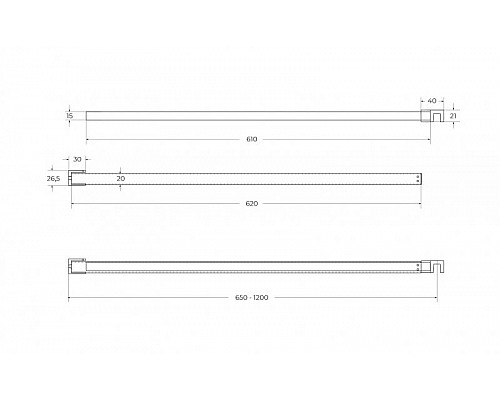 Душевая перегородка BelBagno KRAFT-L-1-70-C-Cr