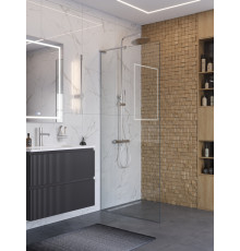 Душевая перегородка BelBagno UNO-L-1-TB-80-C-Cr, 80 см, профиль хром, стекло прозрачное