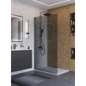 Душевая перегородка BelBagno UNO-L-1-TB-100-GR-GM, 100 см, профиль оружейная сталь, стекло серое