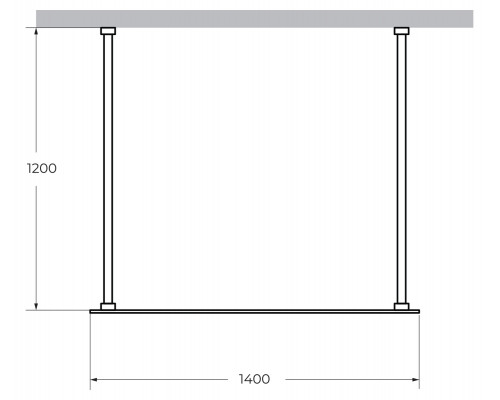 Душевая перегородка CEZARES LIBERTA-L-2-140-120-C-NERO кронштейн 120 см