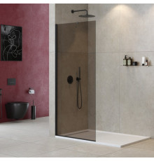 Душевая перегородка универсальная с односторонним входом CEZARES LIBERTA-L-1-TB-100-BR-NERO