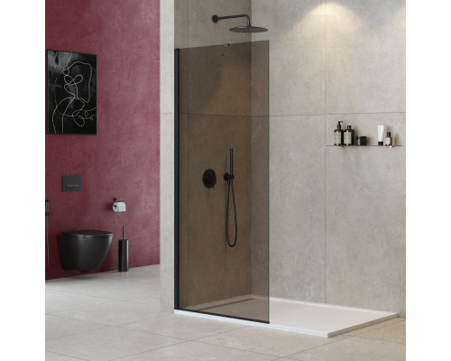 Душевая перегородка универсальная с односторонним входом CEZARES LIBERTA-L-1-TB-100-BR-NERO
