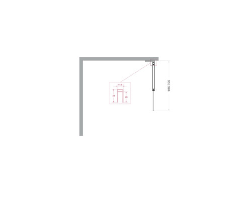 Душевая перегородка BelBagno UNO-L-1-TB-70-C-GM, 70 см, профиль оружейная сталь, стекло прозрачное