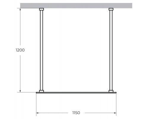 Душевая перегородка CEZARES LIBERTA-L-2-115-120-C-NERO кронштейн 120 см