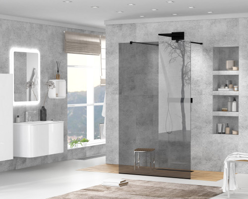 Душевая перегородка CEZARES LIBERTA-L-2-120-120-GR-NERO кронштейн 120 см