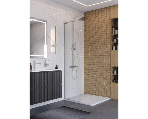 Душевая перегородка BelBagno UNO-L-1-TB-70-C-Cr. 70 см, профиль хром, стекло прозрачное
