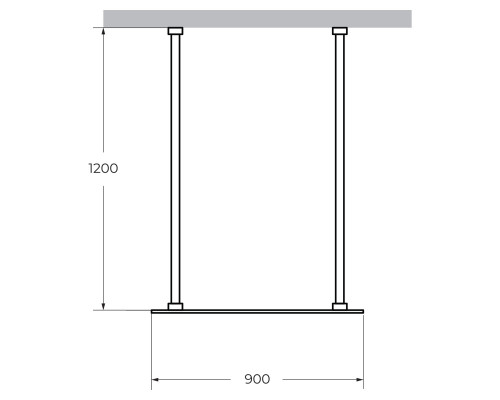 Душевая перегородка CEZARES LIBERTA-L-2-90-120-BR-NERO кронштейн 120 см