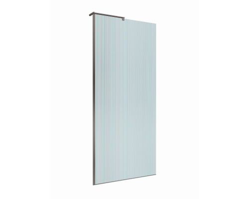 Душевая перегородка BelBagno UNO-L-1-TB-90-FL-GM, 90 см, профиль оружейная сталь, стекло рифленое FLUTTO