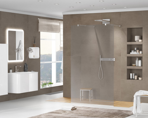 Душевая перегородка CEZARES LIBERTA-L-2-100-120-GR-Cr кронштейн 120 см
