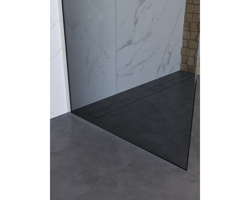 Душевая перегородка BelBagno UNO-L-1-TB-110-GR-Cr, 110 см, профиль хром, стекло серое