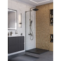 Душевая перегородка BelBagno UNO-L-1-TB-60-C-GM, 60 см. профиль оружейная сталь, стекло прозрачное