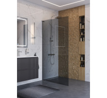 Душевая перегородка BelBagno UNO-L-1-TB-110-GR-Cr, 110 см, профиль хром, стекло серое