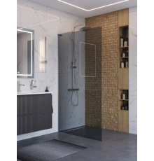 Душевая перегородка BelBagno UNO-L-1-TB-110-GR-Cr, 110 см, профиль хром, стекло серое