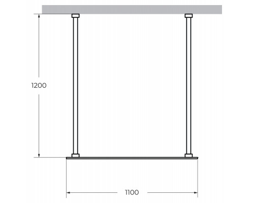 Душевая перегородка CEZARES LIBERTA-L-2-110-120-GR-NERO кронштейн 120 см
