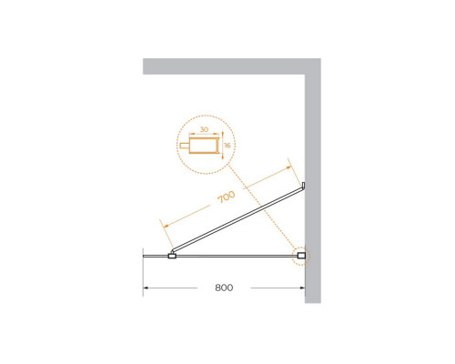 Душевая перегородка универсальная с односторонним входом CEZARES LIBERTA-L-1-TB-80-BR-NERO