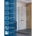 Душевая перегородка BelBagno UNO-L-1-TB-110-C-Cr, 110 см, профиль хром, стекло прозрачное