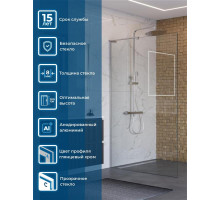 Душевая перегородка BelBagno UNO-L-1-TB-110-C-Cr, 110 см, профиль хром, стекло прозрачное