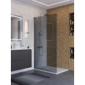 Душевая перегородка BelBagno UNO-L-1-TB-100-GR-Cr, 100 см, профиль хром, стекло серое