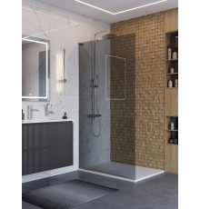Душевая перегородка BelBagno UNO-L-1-TB-100-GR-Cr, 100 см, профиль хром, стекло серое