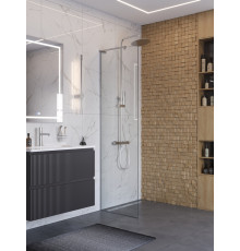 Душевая перегородка BelBagno UNO-L-1-TB-70-C-Cr. 70 см, профиль хром, стекло прозрачное