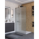 Душевая перегородка BelBagno UNO-L-1-TB-100-FL-GM, 100 см, профиль оружейная сталь, стекло рифленое FLUTTO