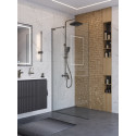 Душевая перегородка BelBagno UNO-L-1-TB-100-C-GM, 100 см, профиль оружейная сталь, стекло прозрачное