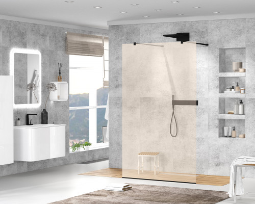 Душевая перегородка CEZARES LIBERTA-L-2-80-120-BR-NERO кронштейн 120 см