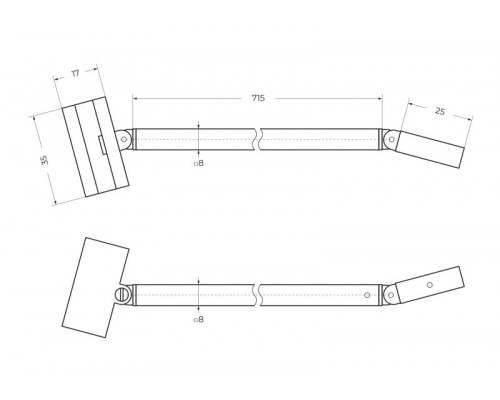 Душевая перегородка универсальная с односторонним входом CEZARES LIBERTA-L-1-TB-100-BR-NERO
