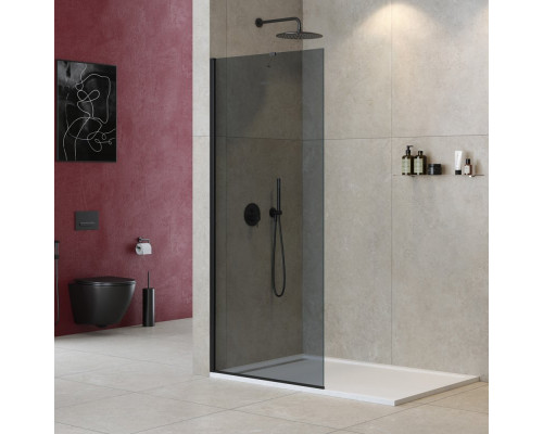 Душевая перегородка универсальная с односторонним входом CEZARES LIBERTA-L-1-TB-100-GR-NERO