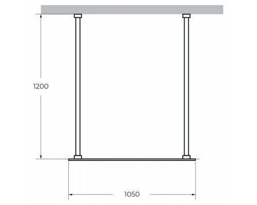 Душевая перегородка CEZARES LIBERTA-L-2-105-120-C-NERO кронштейн 120 см