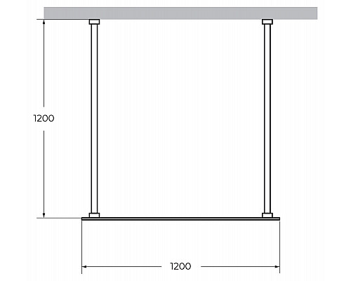 Душевая перегородка CEZARES LIBERTA-L-2-120-120-BR-Cr кронштейн 120 см