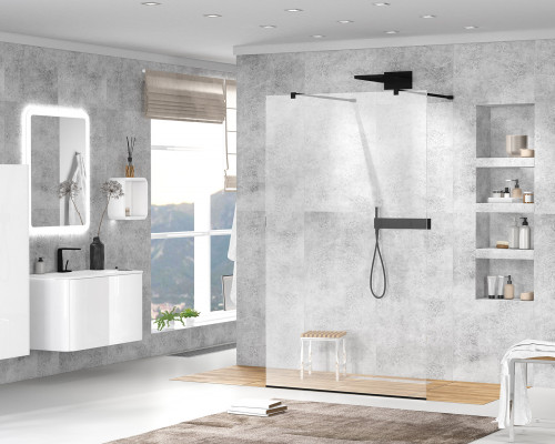 Душевая перегородка CEZARES LIBERTA-L-2-105-120-C-NERO кронштейн 120 см