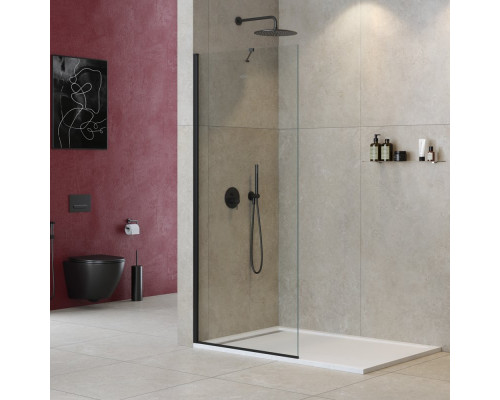 Душевая перегородка универсальная с односторонним входом CEZARES LIBERTA-L-1-TB-85-C-NERO