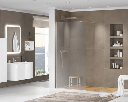 Душевая перегородка CEZARES LIBERTA-L-1-100-120-GR-Cr кронштейн 120см