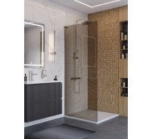 Душевая перегородка BelBagno UNO-L-1-TB-90-BR-Cr, 90 см, профиль хром, стекло бронза