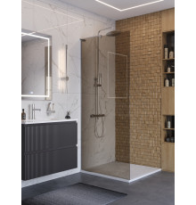 Душевая перегородка BelBagno UNO-L-1-TB-90-BR-Cr, 90 см, профиль хром, стекло бронза