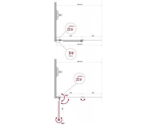 Душевая шторка на ванну BelBagno UNO-V-2-80/150-C-Cr