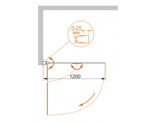 Шторка на ванну CEZARES ECO-O-V-21-120/140-P-Cr-L