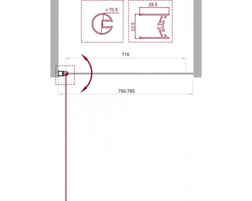 Душевая шторка на ванну BelBagno UNO-V-1-75/150-C-Cr